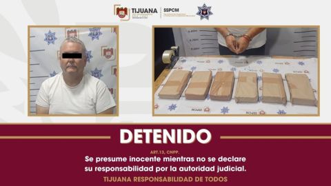 Detienen a sujeto con más  de 6 kilos de fentanilo en Tijuana