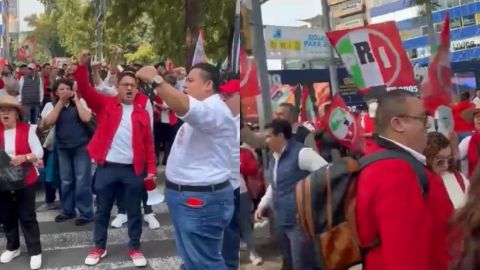 Militantes priistas se manifiestan en apoyo a 'Alito' Moreno tras trifulca