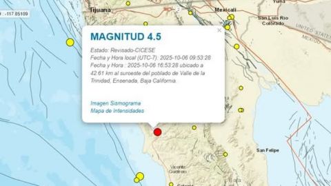 Sin reportes de daños por sismo de 4.5 en BC