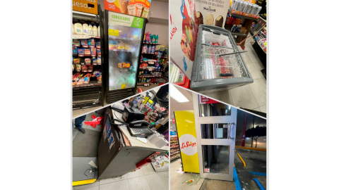 Detienen a hombre con hacha tras causar daños en tienda de Ensenada