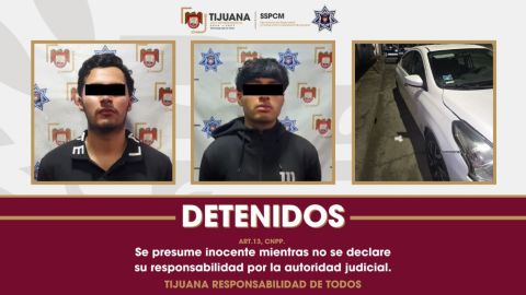 Arrestan a dos presuntos responsables del robo con violencia de un vehículo