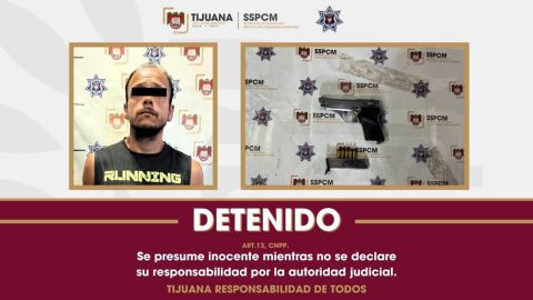 Detiene Policía Municipal a un hombre en posesión de un arma de fuego