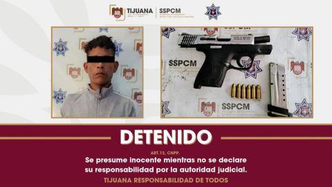 Detienen a hombre con arma de fuego en Tijuana
